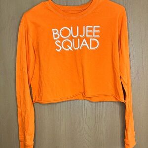 Orange Long Sleeve Crop Top